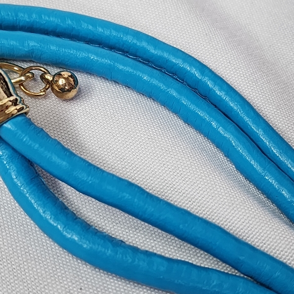 Blue Wire Wrapped Necklace and Earrings Set New - Picture 5 of 11